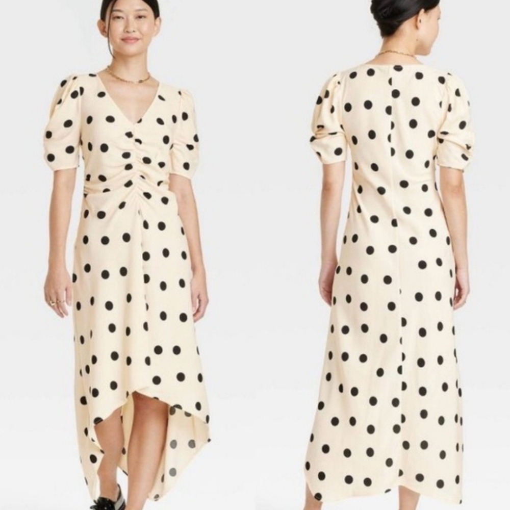 NWT A New Day Polka Dot High Low Dress XS - Picture 1 of 7